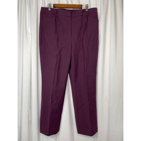 Chico's slacks trousers pants women's 14 purple eggplant straight leg work wear - Picture 11 of 14